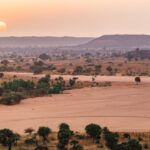 Sunset over the Sahel seen from the sand dunes outside Niamey, the capital of Niger