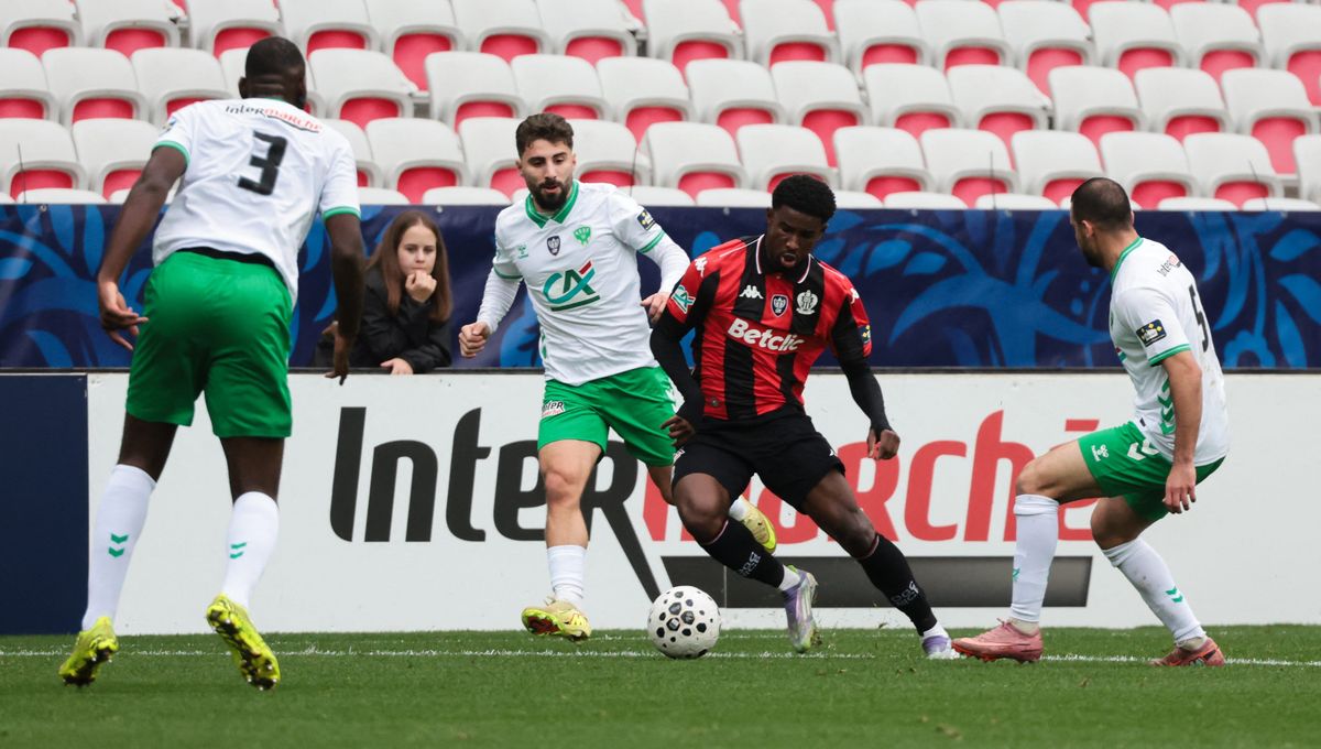 Nice forward Mohamed-Ali Cho in action against Saint-Étienne during a Coupe de France match this season