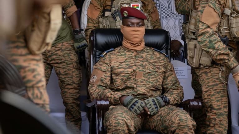 Captain Ibrahim Traoré, Burkina Faso junta leader, in Ouagadougou on October 15, 2022