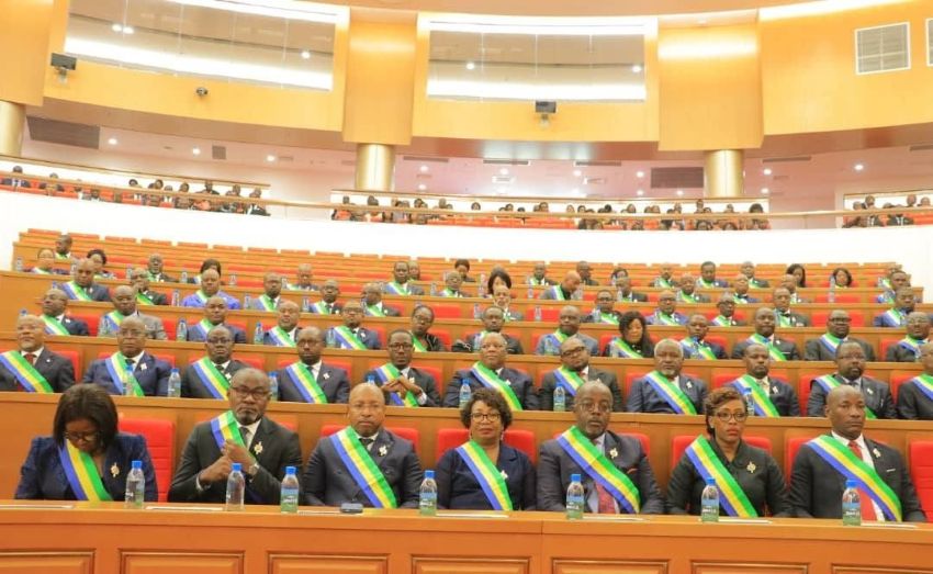 Gabonese parliamentarians gathered at the National Assembly