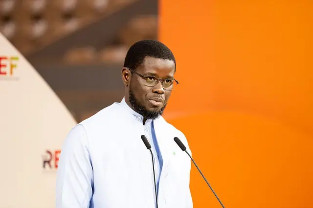 Senegalese president Bassirou Diomaye Faye at the Rencontre des entrepreneurs de France (REF 2025), organised by MEDEF at Roland-Garros stadium in Paris, 27 August 2025