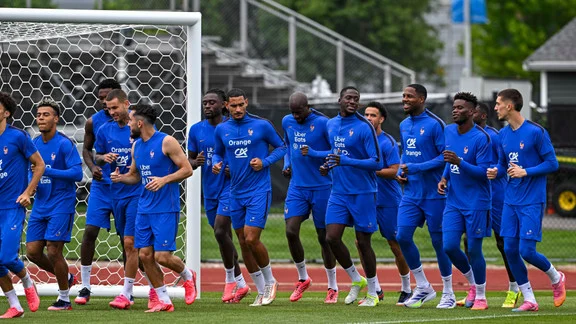 French national team players in training session