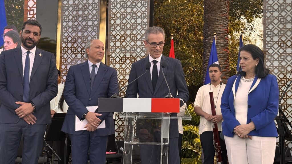 French Ambassador Philippe Lalliot addressing guests at the French Residence in Rabat