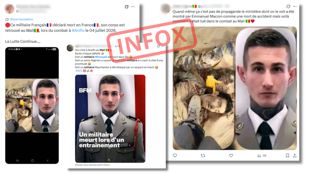 No French soldier was killed in Anéfis—these posts were entirely fabricated.