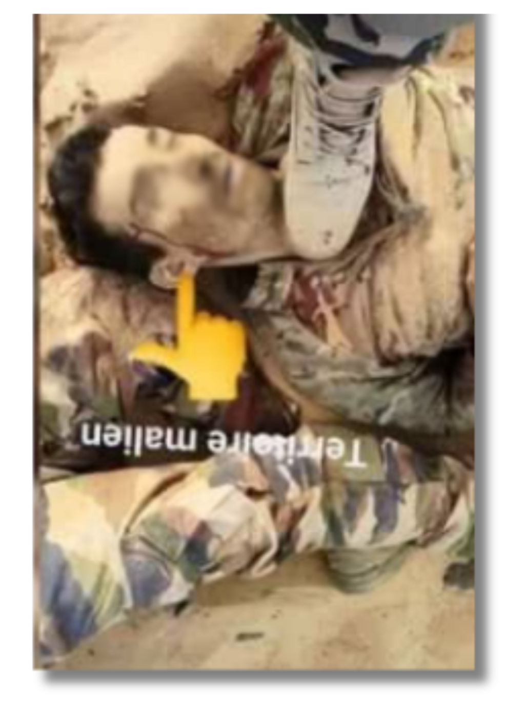 Efforts to trace the identity of the man in military gear featured in propaganda posts—image flipped and face blurred for anonymity.