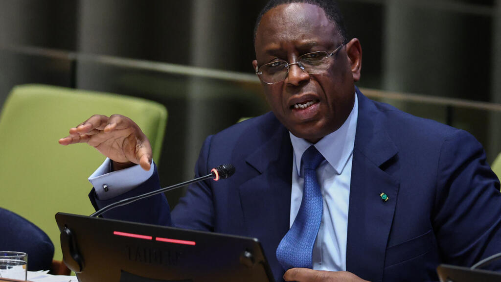 Former Senegalese President Macky Sall speaks during a hearing for his candidacy as UN Secretary-General at UN headquarters in New York on April 22, 2026.