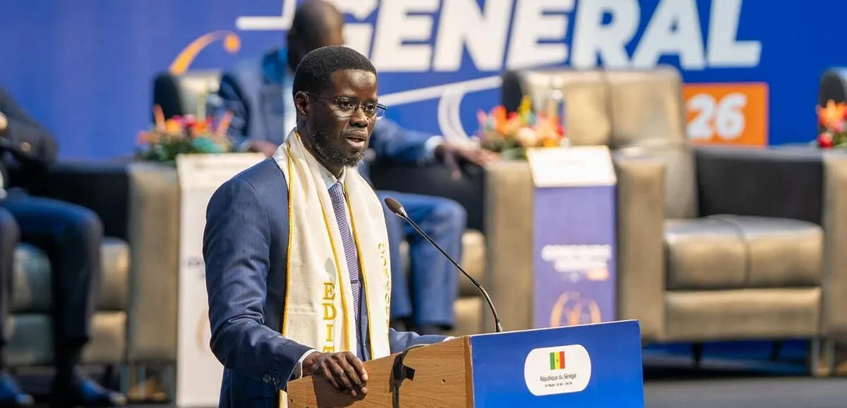 President Bassirou Diomaye Faye addressing Senegal's top students during the Concours général awards