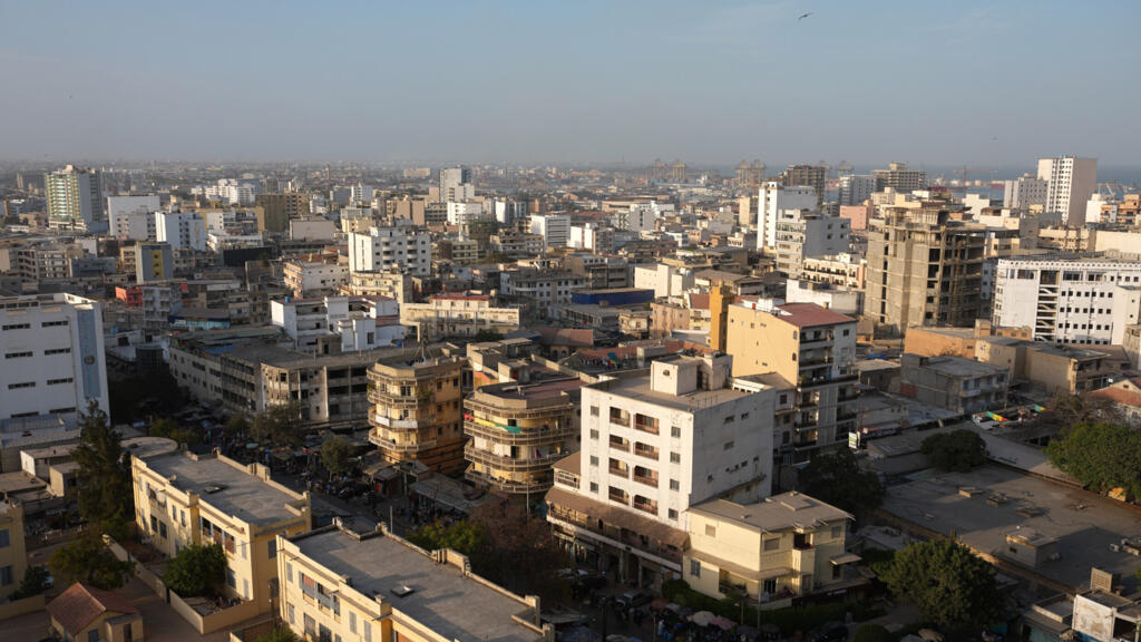 Aerial view of Dakar's city center in Senegal, captured on Wednesday, March 18, 2026.