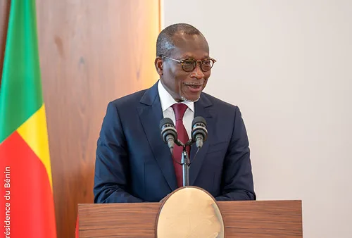 Patrice Talon during his Senate inauguration speech