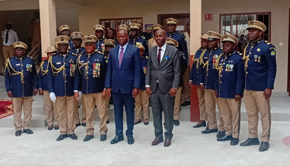 President Oligui Nguema cutting the ribbon at the inauguration